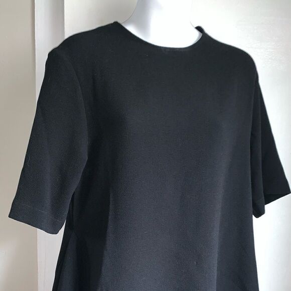 BACK LABEL Black Short Sleeve Assymetrical Top-L - Picture 2 of 5